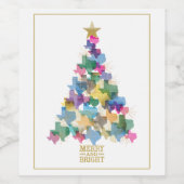 Rustikaler Texas Weihnachtsbaum Weinetikett (Einzelnes Label)