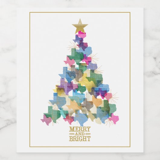 Rustikaler Texas Weihnachtsbaum Weinetikett (Einzelnes Label)