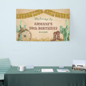 Rustikaler Texas Western Cowboy Birthday Große Ban Banner (Messeveranstaltung)