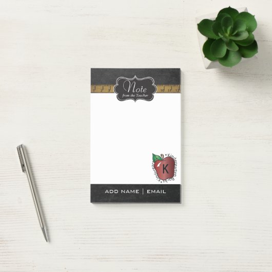 Rustikaler Text des Kindergarten-Grad-Lehrer-| DIY Post-it Klebezettel (Büro)