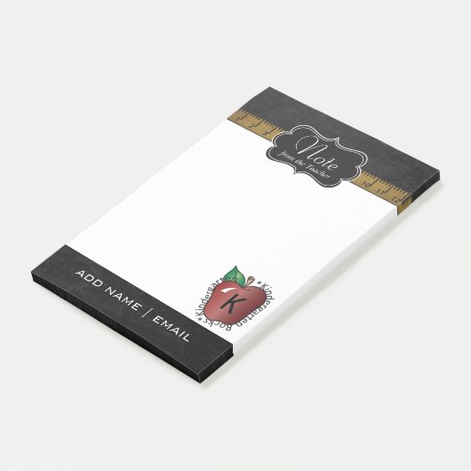 Rustikaler Text des Kindergarten-Grad-Lehrer-| DIY Post-it Klebezettel (angewinkelt)