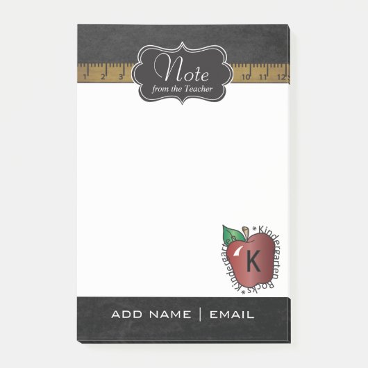 Rustikaler Text des Kindergarten-Grad-Lehrer-| DIY Post-it Klebezettel (Vorderseite)