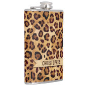 Rustikaler Textil-Leopard-Druckername Flachmann (Rechts)