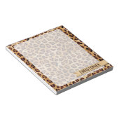 Rustikaler Textil-Leopard-Druckername Notizblock (angewinkelt)