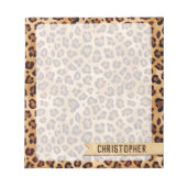 Rustikaler Textil-Leopard-Druckername Notizblock (Vorderseite)