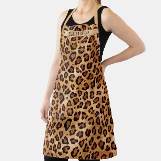 Rustikaler Textil-Leopard-Druckername Schürze (InSitu)