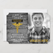 Rustikaler Tierarzneimittel Abschluss Einladung (Vorderseite)