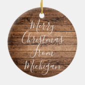 Rustikaler Titel Wave Current - Custom Year Name Keramik Ornament (Hinten)