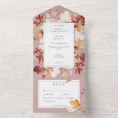 Rustikaler Tod von Herbstlauben Burgund Abendessen All In One Einladung (Innen Boden)