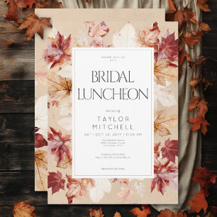 Rustikaler Tod von Herbstlauben Tan Bridal Luncheo Einladung