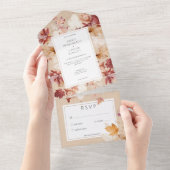 Rustikaler Tod von Herbstlauben Tan No Dinner All In One Einladung (Abreißen)