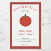 Rustikaler Tomato Sauce Flaschenetikett Weinetikett (Einzelnes Label)