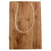 Rustikaler Ton aus hellem Holz Mittlere Geschenktüte (Vorderseite)