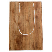 Rustikaler Ton aus hellem Holz Mittlere Geschenktüte (Rückseite)