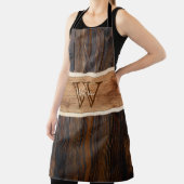 Rustikaler Ton-Monogramm-Streifen horizontal Schürze (InSitu)