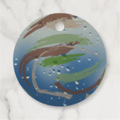 Rustikaler Tone Grün, Braun & Beige Pinselstrich Geschenkanhänger (Rückseite)