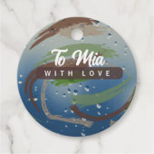 Rustikaler Tone Grün, Braun & Beige Pinselstrich Geschenkanhänger (Vorderseite)