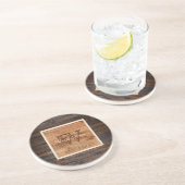 Rustikaler Tone Monogram Design Sandstone Getränkeuntersetzer (Seite)