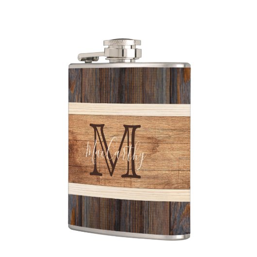 Rustikaler Tone Streifen braun Flachmann (Links)