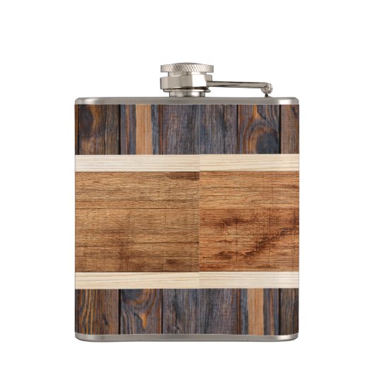 Rustikaler Tone Streifen braun Flachmann (Rückseite)