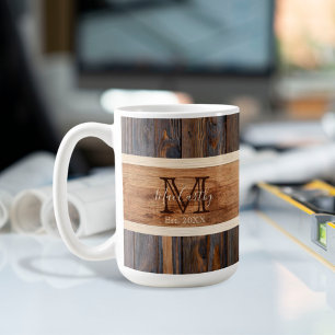 Rustikaler Tone Streifen braun Kaffeetasse