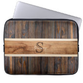 Rustikaler Tone Streifen braun Laptopschutzhülle (Vorderseite)