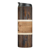 Rustikaler Tone Streifen braun Thermosbecher (Nach rechts gedreht)