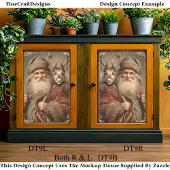 Rustikaler traditioneller Weihnachtsmann, Reindeer Seidenpapier