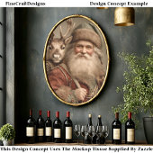 Rustikaler traditioneller Weihnachtsmann, Reindeer Seidenpapier