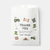 Rustikaler Traktor Farm Green Boy Geburtstag Geschenktütchen (Vorderseite)