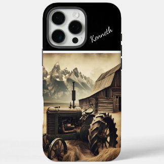 Rustikaler Traktor im Bergtal iPhone 16 Pro Max Hülle