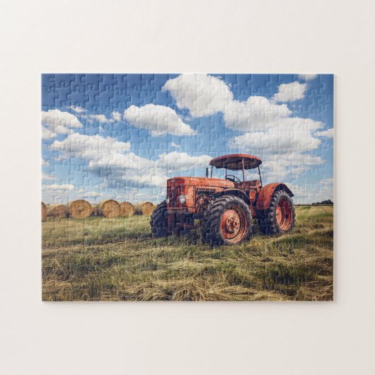 Rustikaler Traktor mit Hay Bales Puzzle (Horizontal)