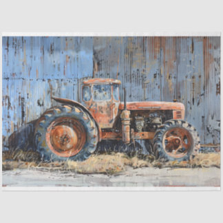 Rustikaler Traktor Seidenpapier