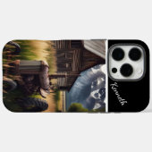 Rustikaler Traktor unter Berggipfeln Case-Mate iPhone Hülle (Rückseite (Horizontal))