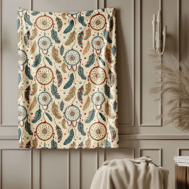 Rustikaler Traumfänger der indigenen Artistik Fleecedecke