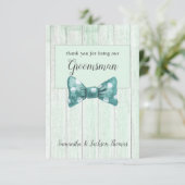 Rustikaler Trauzeuge Danke Karte (Stehend Vorderseite)