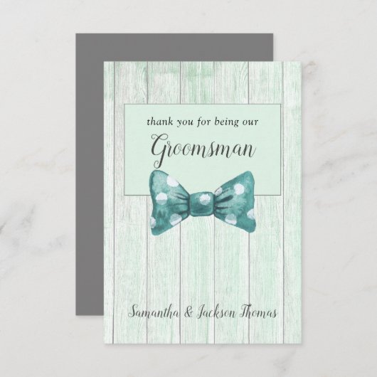 Rustikaler Trauzeuge Danke Karte (Vorne/Hinten)