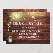 Rustikaler Trauzeuge  Trauzeuge Einladung (Vorne/Hinten)