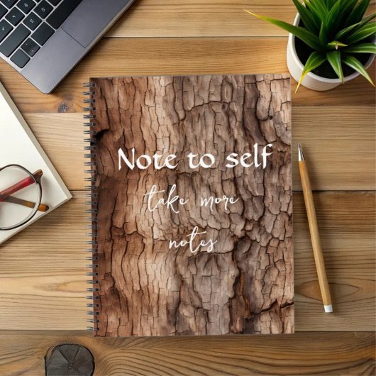 Rustikaler Tree Bark Texture Spiral Notebook Notizblock