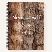 Rustikaler Tree Bark Texture Spiral Notebook Notizblock (Vorderseite)