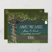 Rustikaler Tree & Lights Rett Postkarte (Vorne/Hinten)