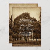 Rustikaler Tree Not leidende Einladungen zur Hochz (Vorne/Hinten)