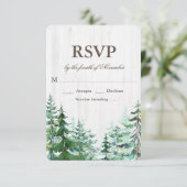 Rustikaler Tree Wedding RSVP Karte (Stehend Vorderseite)
