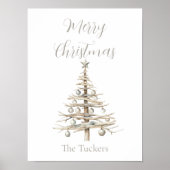 Rustikaler Treibholz-Küsten-Weihnachtsbaum Poster (Vorne)