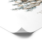 Rustikaler Treibholz-Weihnachtsbaum im Küstenstil Poster (Ecke)