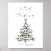 Rustikaler Treibholz-Weihnachtsbaum im Küstenstil Poster (Vorne)