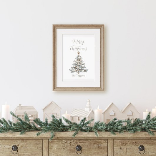 Rustikaler Treibholz-Weihnachtsbaum im Küstenstil Poster