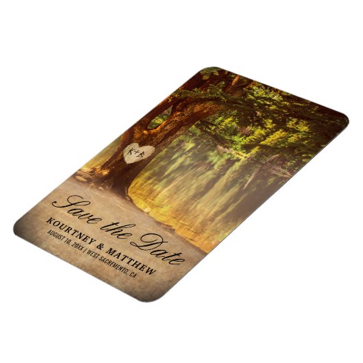 Rustikaler Treppensee Save the Date Magnet (Linke Seite)