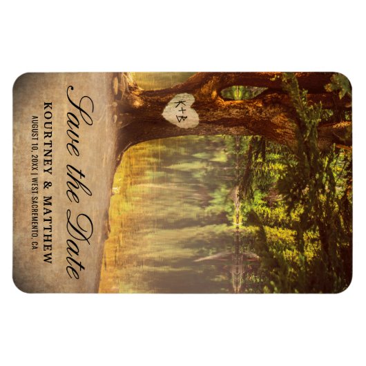 Rustikaler Treppensee Save the Date Magnet (Horizontal)