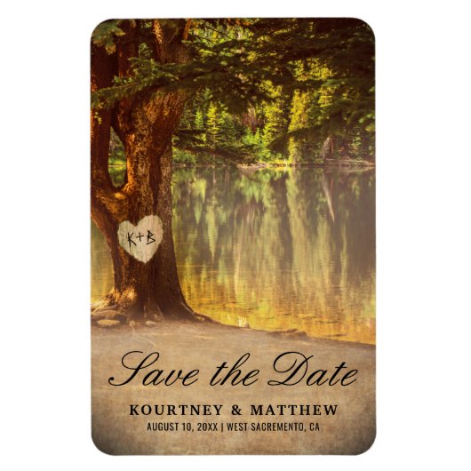 Rustikaler Treppensee Save the Date Magnet (Vertikal)